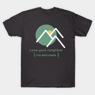 Love your neighbor - green/yellow T-Shirt